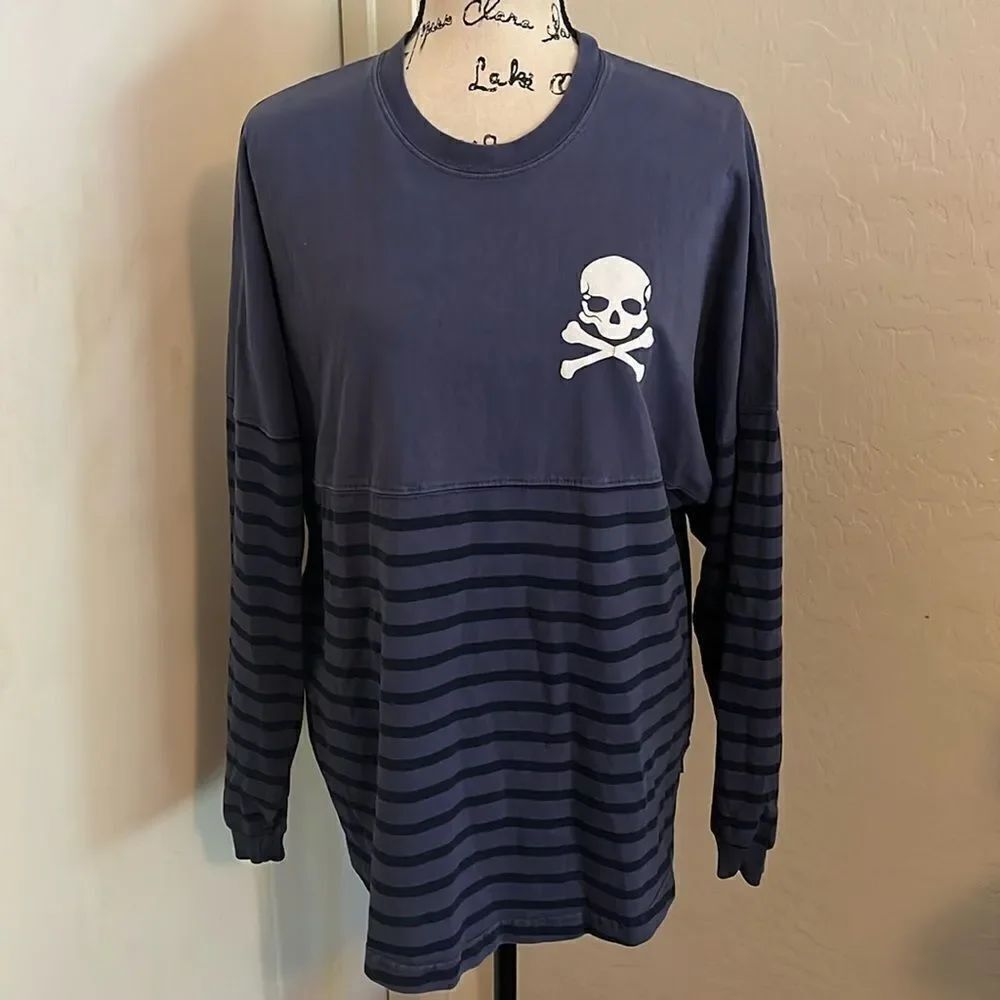 Spirit Jersey Soul Cycle London Blue Stripes Cross Bones Shirt